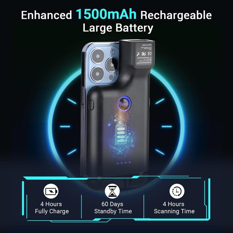 Tera ماسح الباركود اللاسلكي 1D 2D QR محمول مع مشبك خلفي 3 في 1 2.4GHz لاسلكي و USB سلكي ومتوافق مع بلوتوث قارئ باركود جيب صغير للهواتف الذكية أندرويد ماك أو إس ويندوز 0013 - Image 2